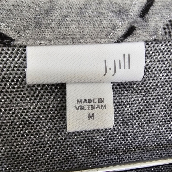 J.Jill heritage plaid sweater round neck long sleeve grey size medium - Picture 8 of 9